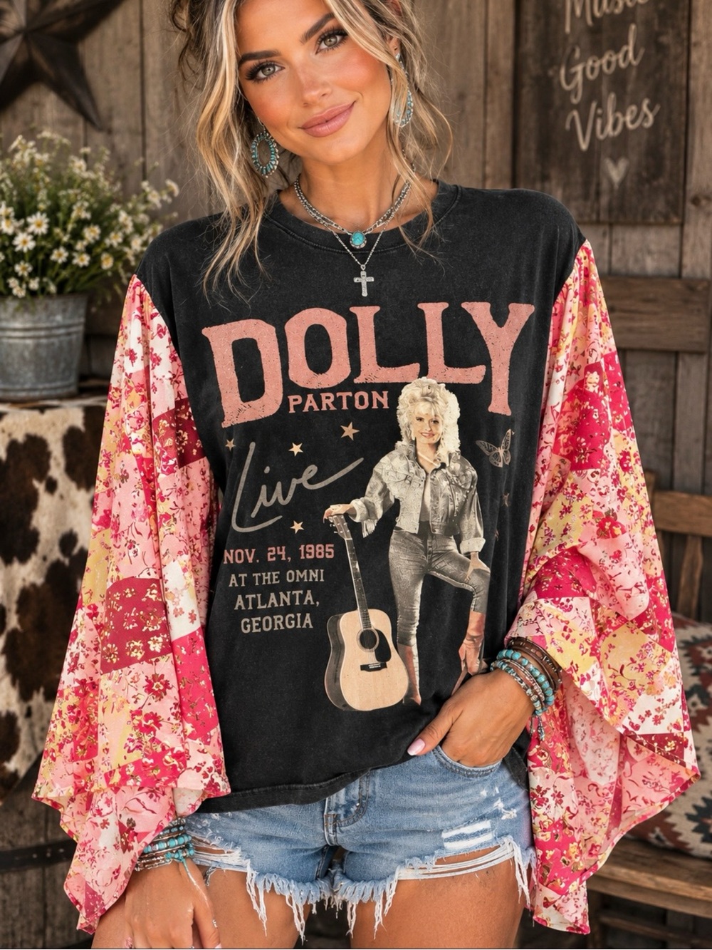 Dolly Parton upcycled 1985 band tee